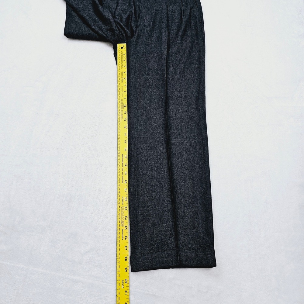 Brioni Trousers Mens (32) 30x29 Grey Wool Silk Pleated Cuffed Cannes Formal Ivy - Picture 7 of 10